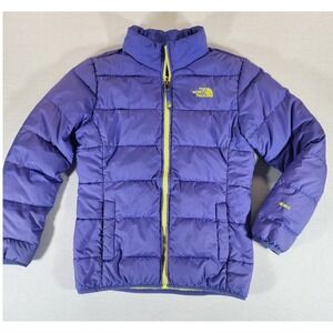 The North Face Puffer Jacket Girls M 10/12 Purple 550 Down Insulated Outdoor